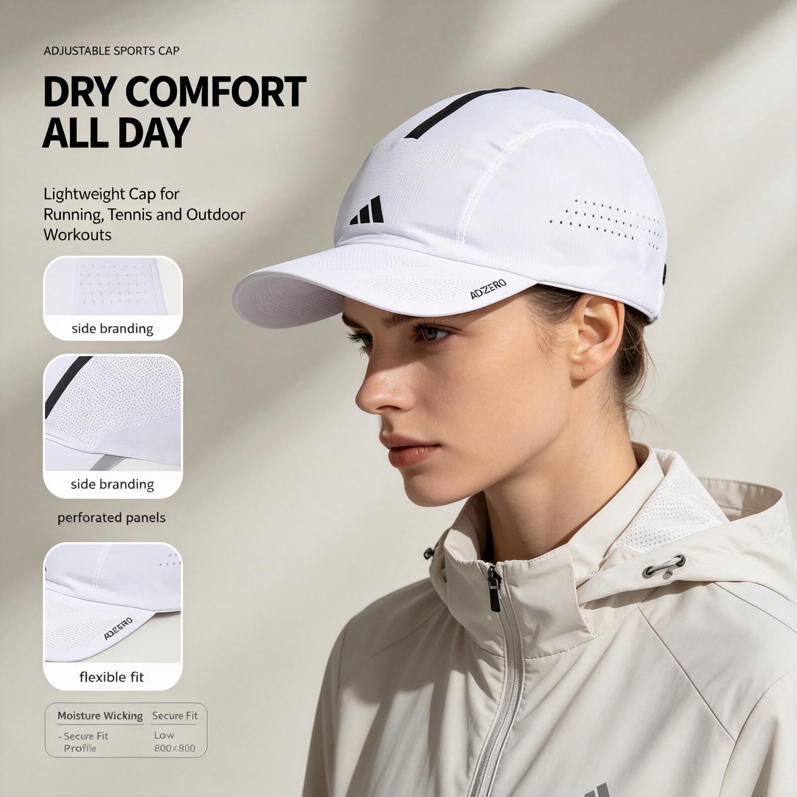 Running Cap Mesh - Boné de Corrida Adidas Branco Leve