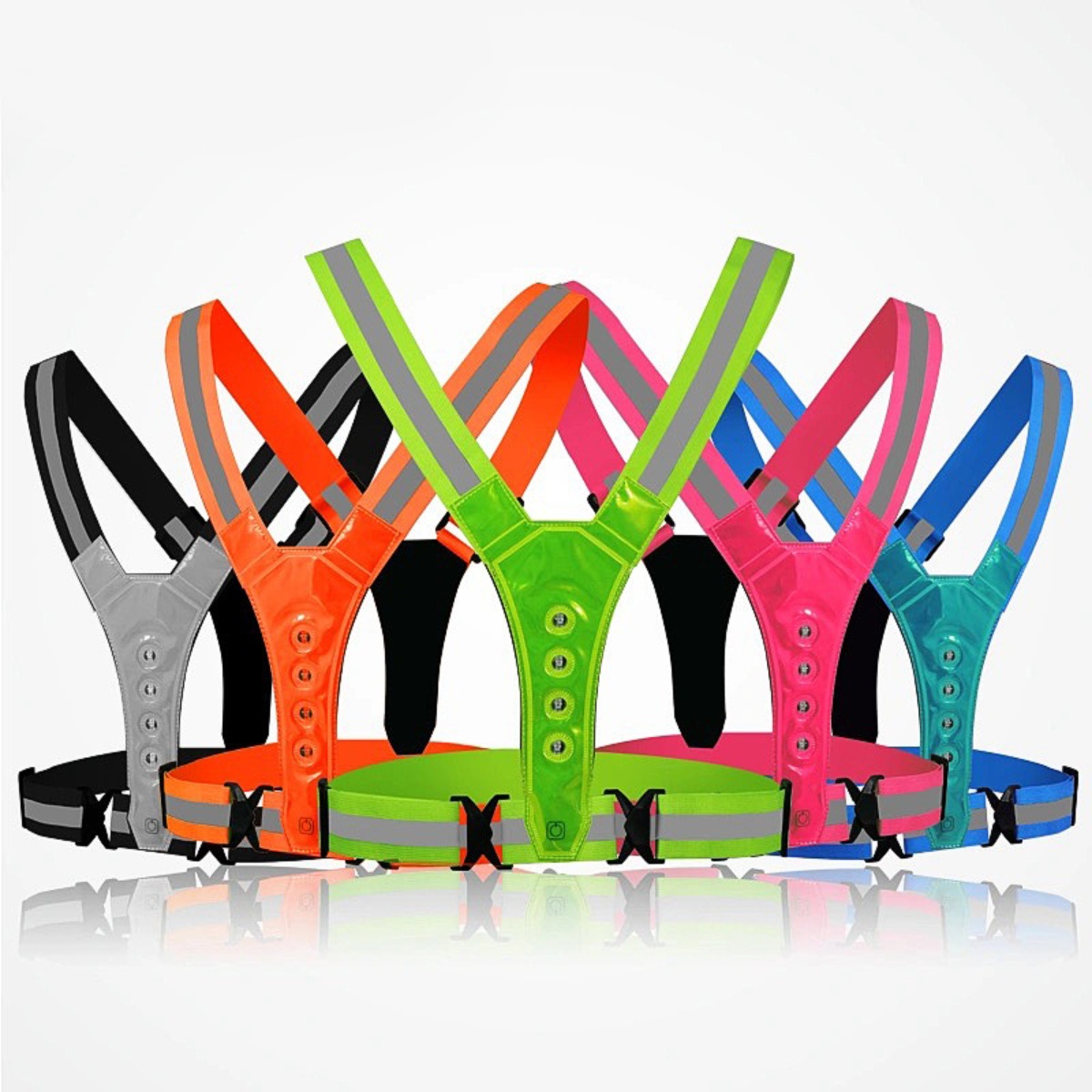 Running Gear Satisfy - Colete de segurança LED ajustável para